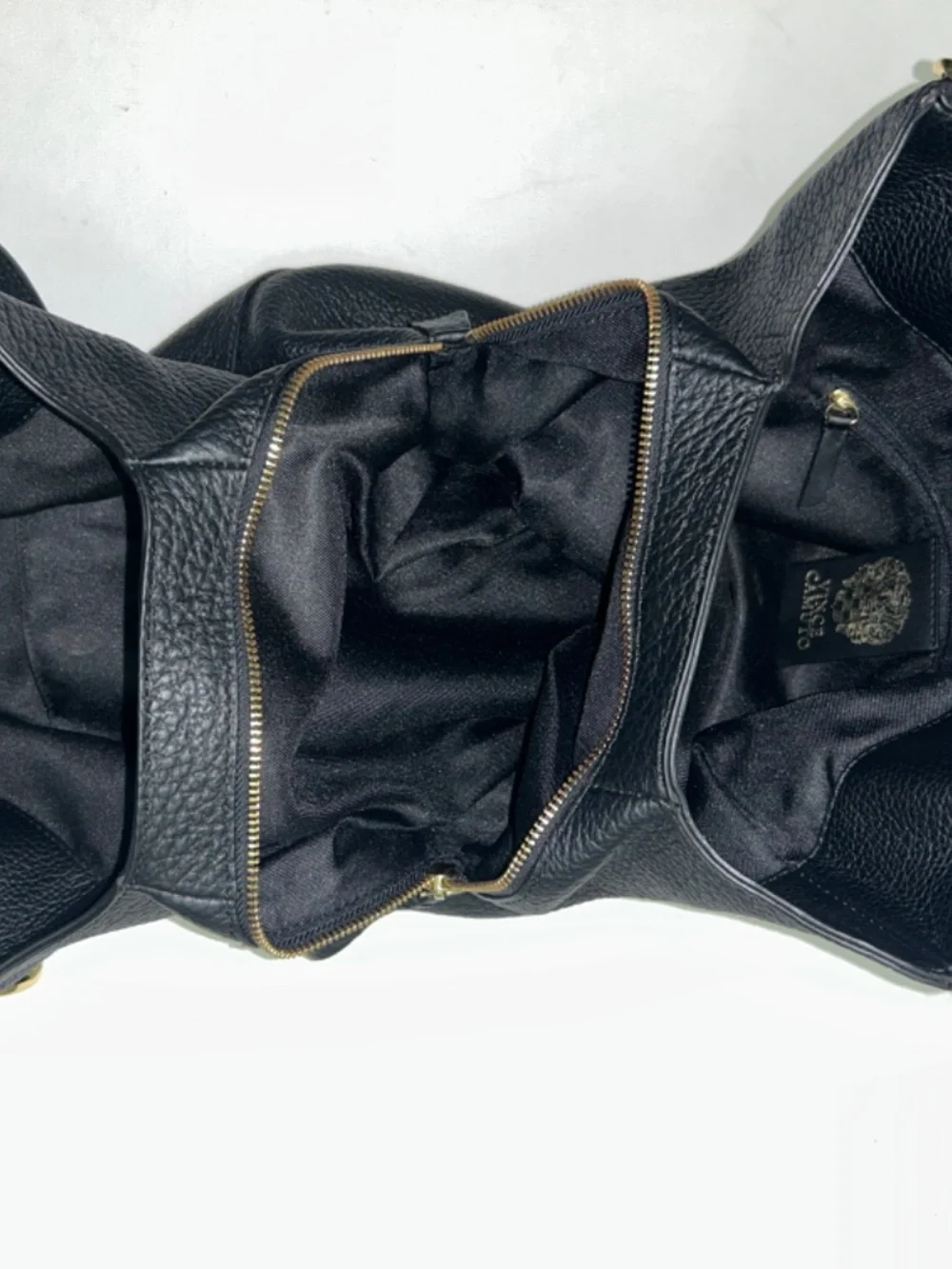 Vince Camuto Mell Hobo Bag in Black Pebbled Leather